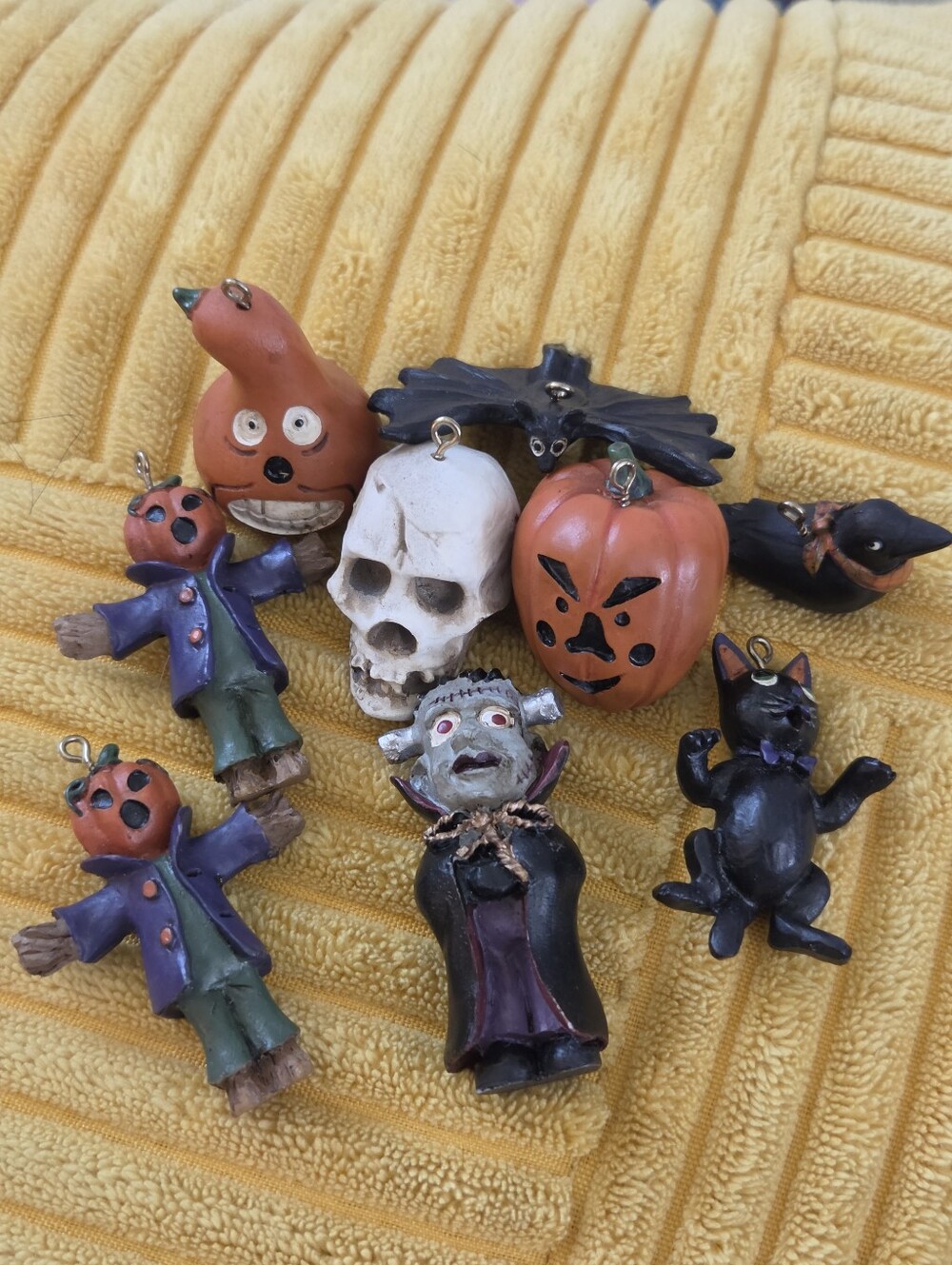 Vintage Mini Halloween Ornaments (9) Collection Hard Resin